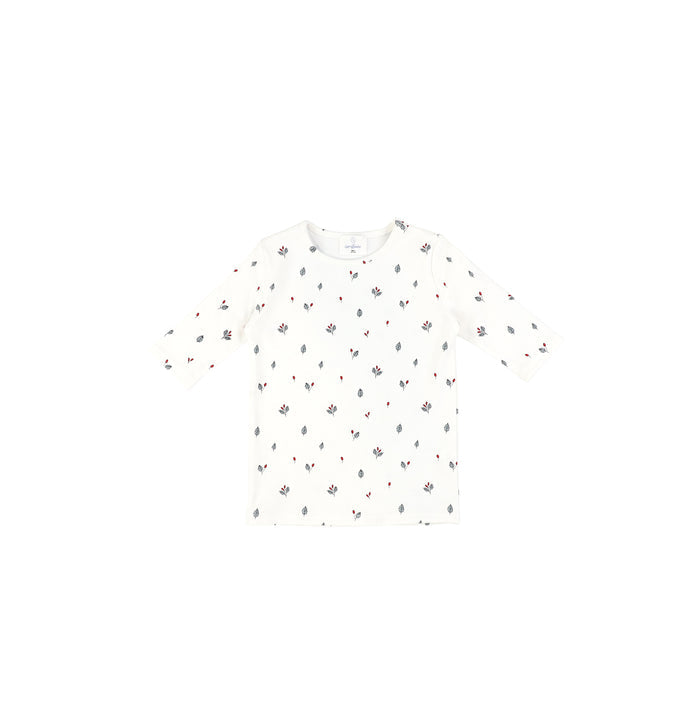 3/4 SLEEVES BUD PRINTED TSHIRT