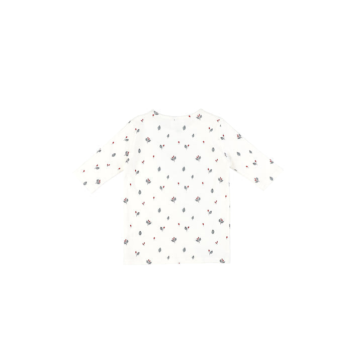 3/4 SLEEVES BUD PRINTED TSHIRT