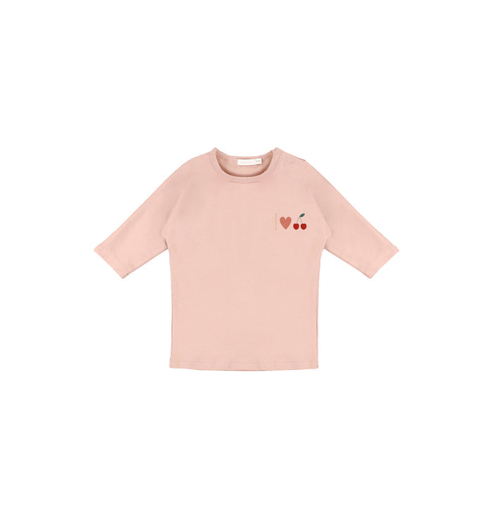 3/4 SLEEVES CHERRY PRINT TSHIRT