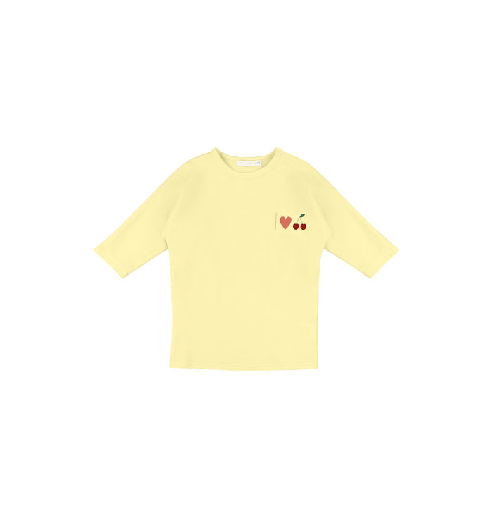 3/4 SLEEVES CHERRY PRINT TSHIRT