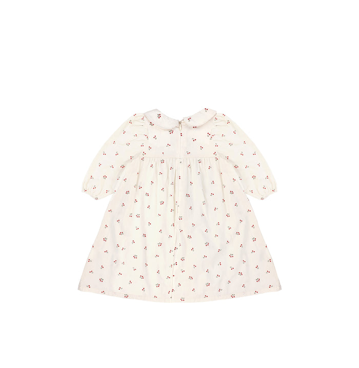 3/4 SLEEVES COLLAR CHERRY DRESS