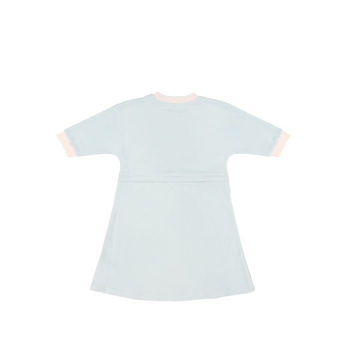3/4 SLEEVES CONTRAST TRIM DRESS