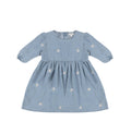 3/4 SLEEVES EMBROIDERED FLOWER DRESS
