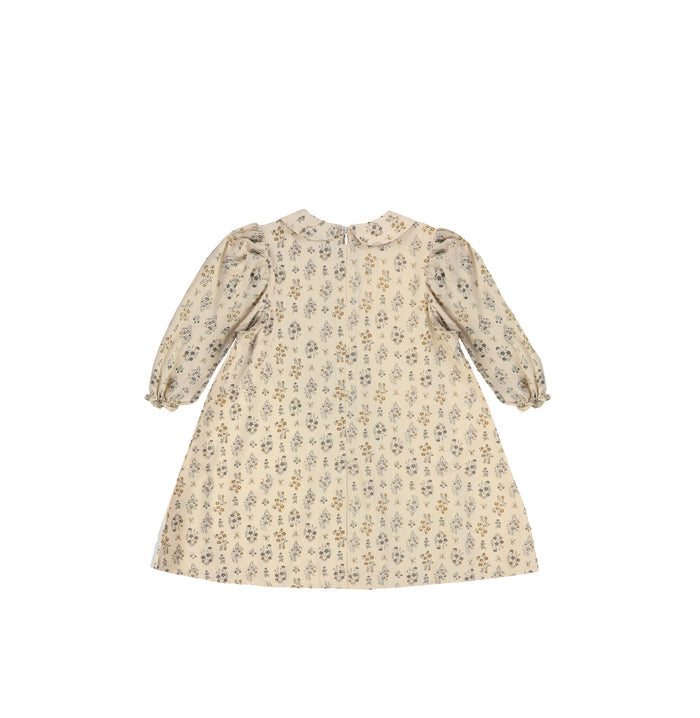 3/4 SLEEVES FLORAL COLLAR DRESS