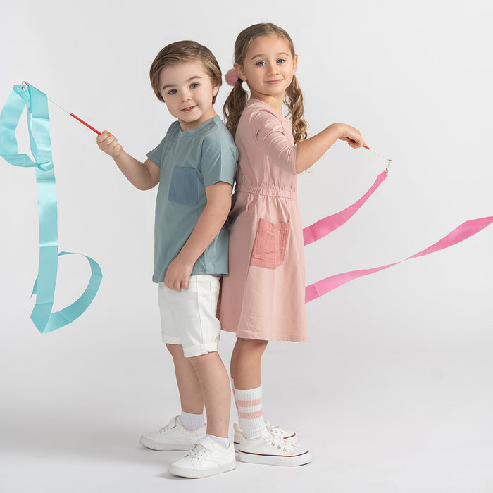 3/4 SLEEVES GAUZE POCKET DRESS