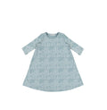 3/4 SLEEVES GEOMETRIC FLOWER DRESS