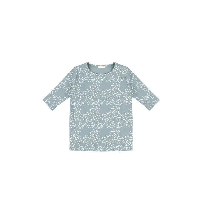 3/4 SLEEVES GEOMETRIC FLOWER TSHIRT