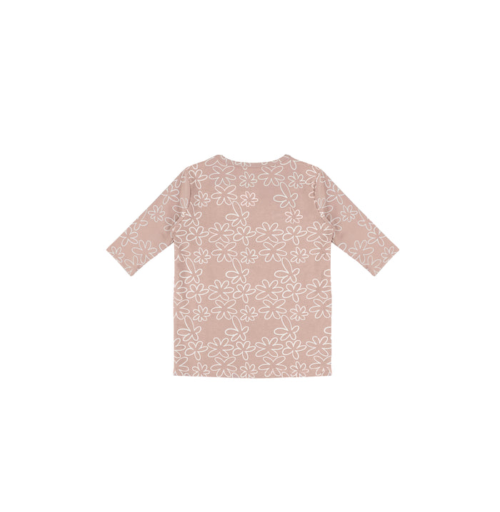 3/4 SLEEVES GEOMETRIC FLOWER TSHIRT