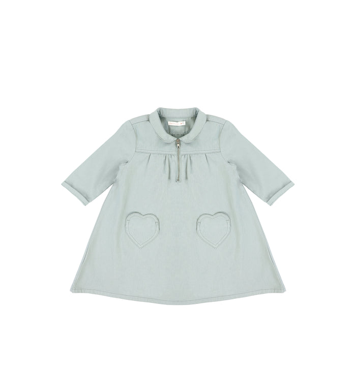 3/4 SLEEVES HEART POCKET DRESS