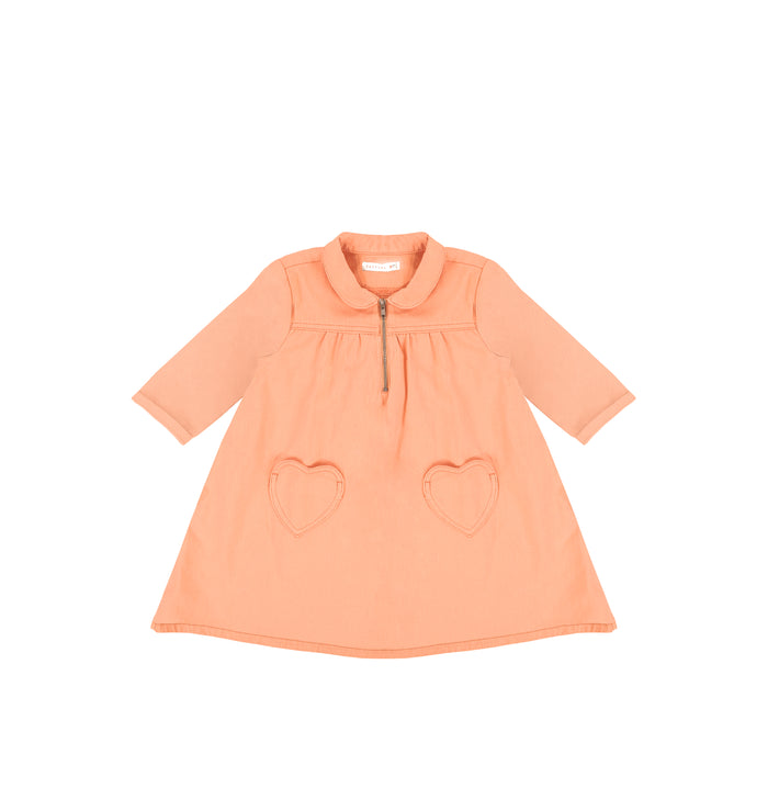 3/4 SLEEVES HEART POCKET DRESS
