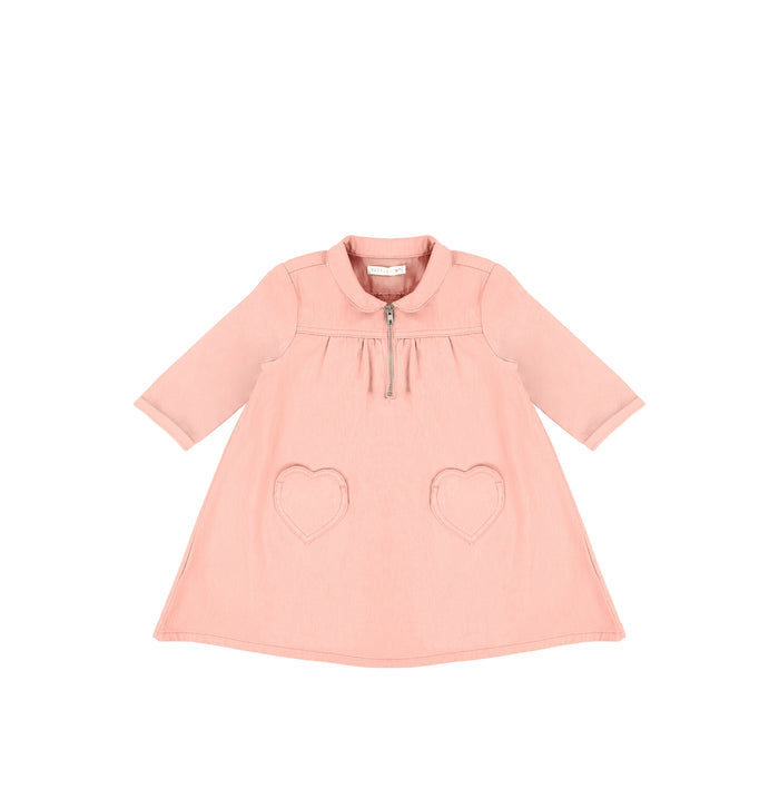 3/4 SLEEVES HEART POCKET DRESS