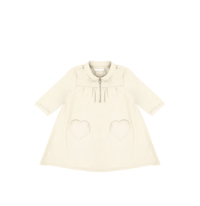 3/4 SLEEVES HEART POCKET DRESS
