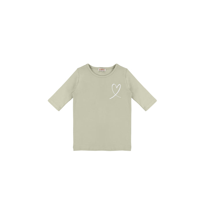 3/4 SLEEVES HEART TSHIRT