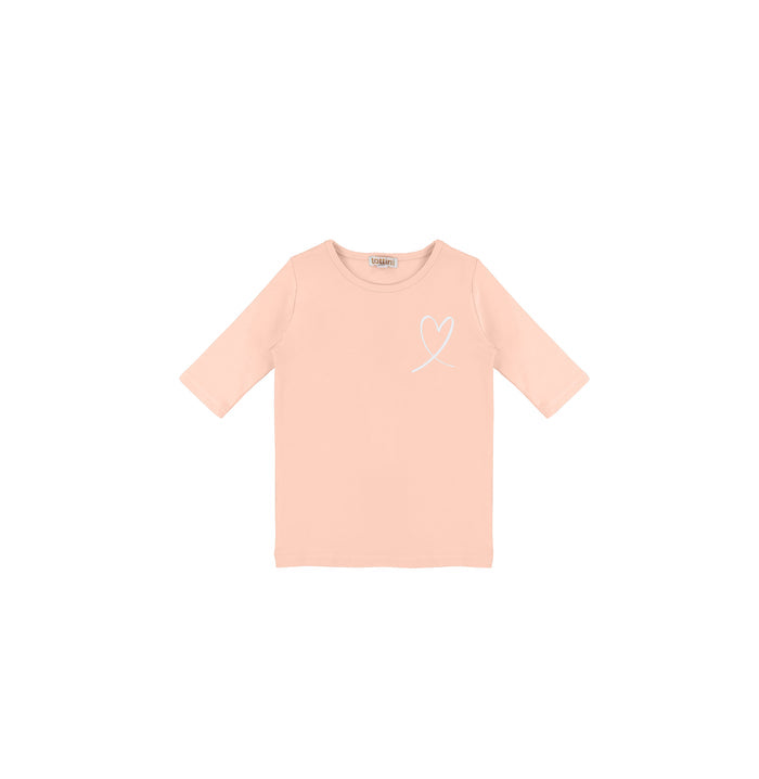 3/4 SLEEVES HEART TSHIRT