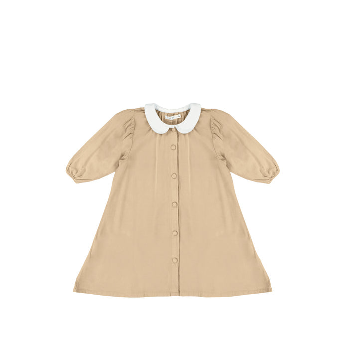 3/4 SLEEVES LINEN COLLAR DRESS