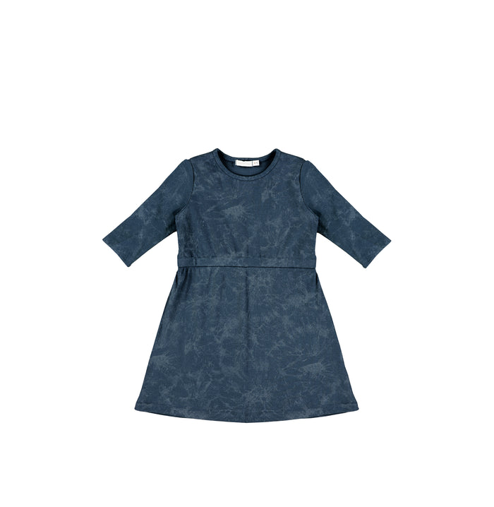 3/4 SLEEVES RIBBED WASH DRESS