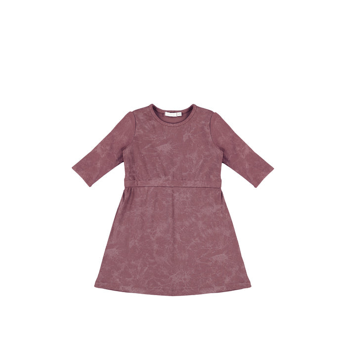 3/4 SLEEVES RIBBED WASH DRESS