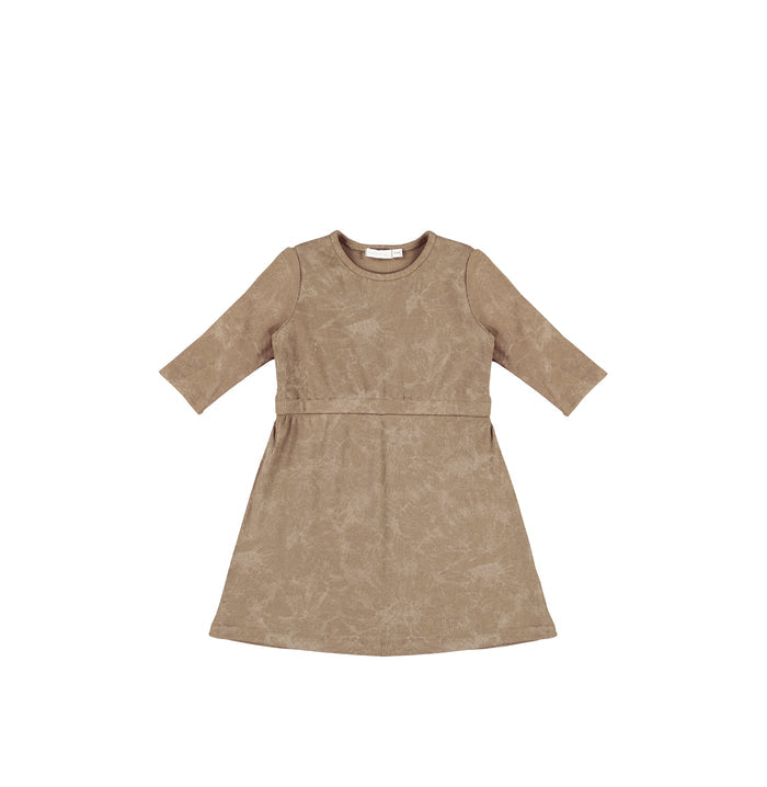 3/4 SLEEVES RIBBED WASH DRESS