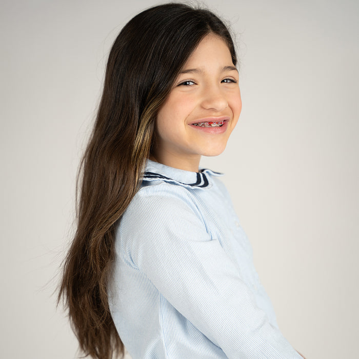 3/4 SLEEVES SEERSUCKER COLLAR SHIRT