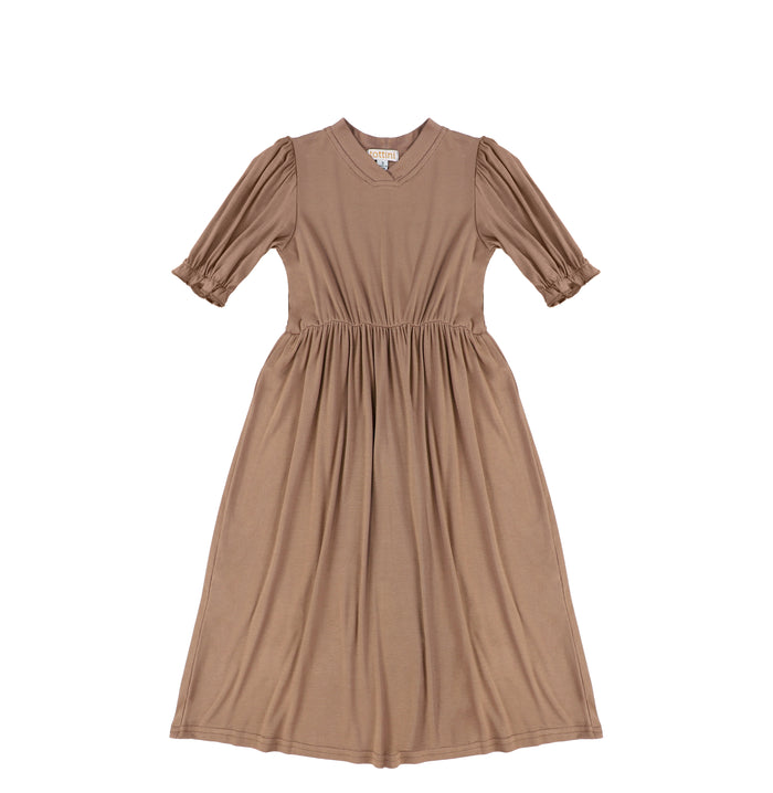 3/4 SLEEVES VNECK MAXI DRESS