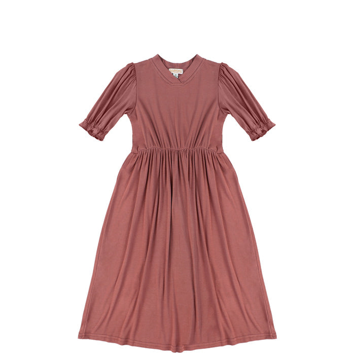 3/4 SLEEVES VNECK MAXI DRESS