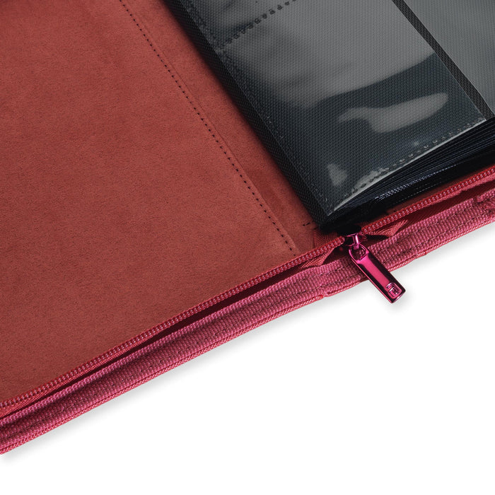 4-Pocket Exo-Tec® Zip Binder Metallic Red