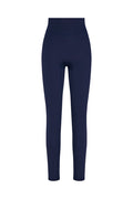Front view of Acadia Legging Long 29-inch in Midnight Jersey with high-rise waist and full-length fit on white background