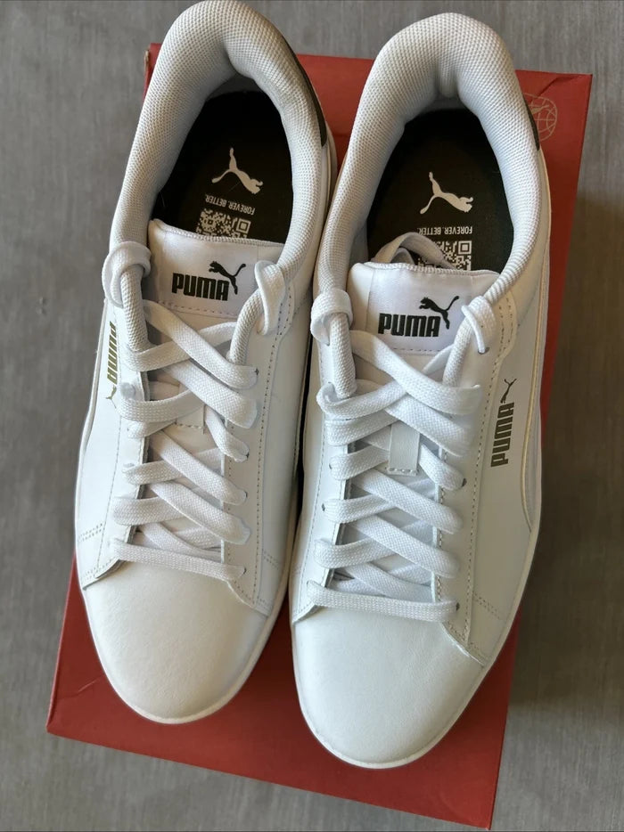 PUMA Ace Court Men's Sneakers White – Casual Court Shoes, Size 9 US