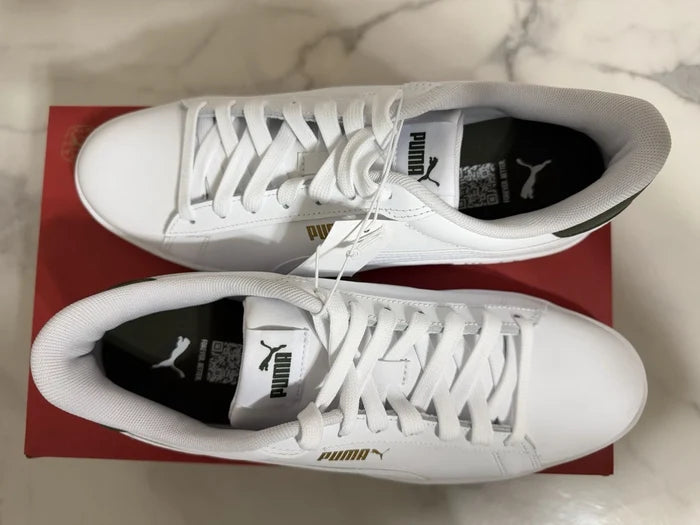 PUMA Ace Court Men's Sneakers White Green – 406570-01, New In Box