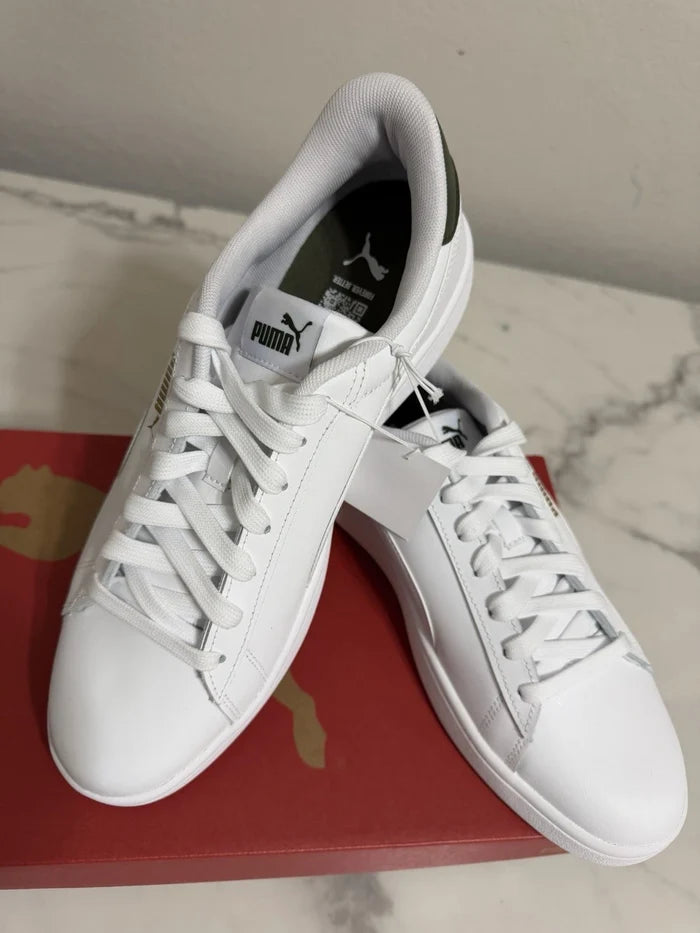 PUMA Ace Court Men's Sneakers White Green – 406570-01, New In Box