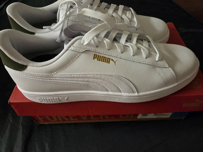 PUMA Ace Men's Court Sneakers White Green – Casual Athletic Shoes, Size 12 New