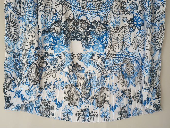 Alfani Island Poetry Women Small Floral Sleeveless Blouse Shirt Deco Neck