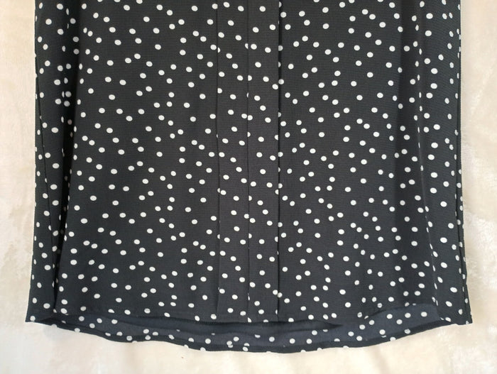 Always Indigo Size PS Top Black White Polka Dots Shirt