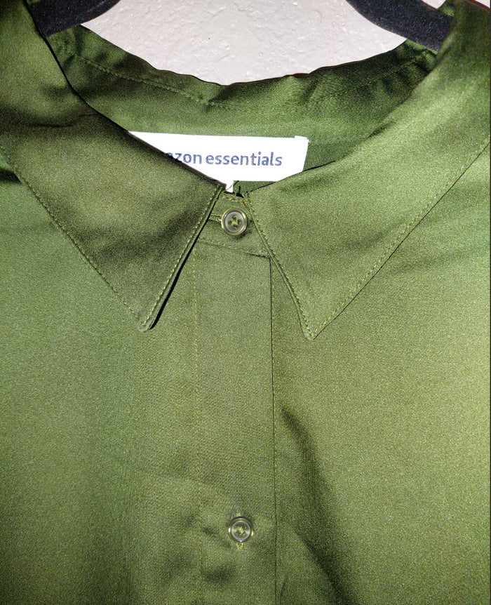 Amazon Essentials Women’s Silky Button-Down Shirt