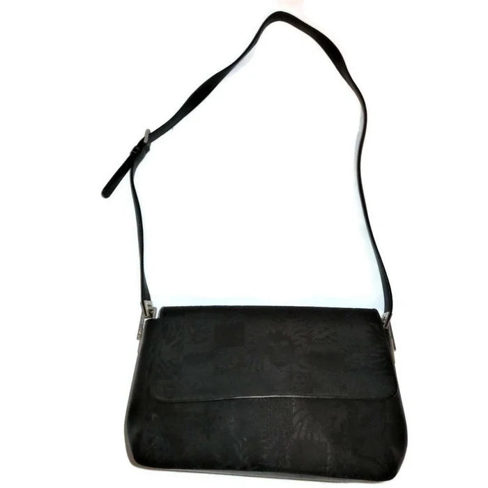 Anne Klein Black Fabric Handbag – Women's Designer Purse with Lion Design