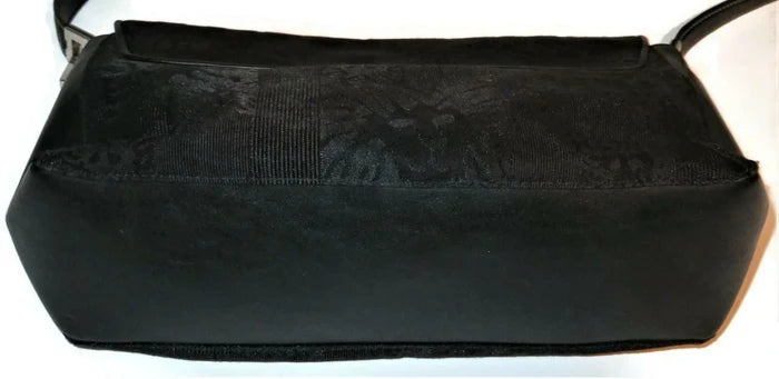 Anne Klein Black Fabric Handbag – Women's Designer Purse with Lion Design