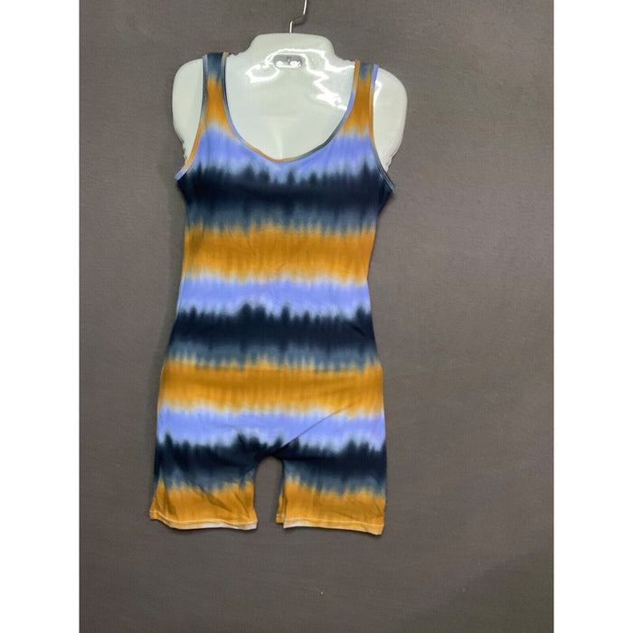 AQ-Sport Tie-Dye Sleeveless Romper Med Boho Festival Jumpsuit