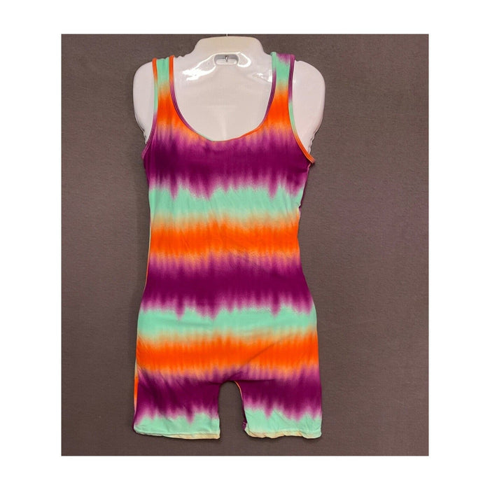 AQ-Sport Tie-Dye Sleeveless Romper Med Jumpsuit Boho Festival