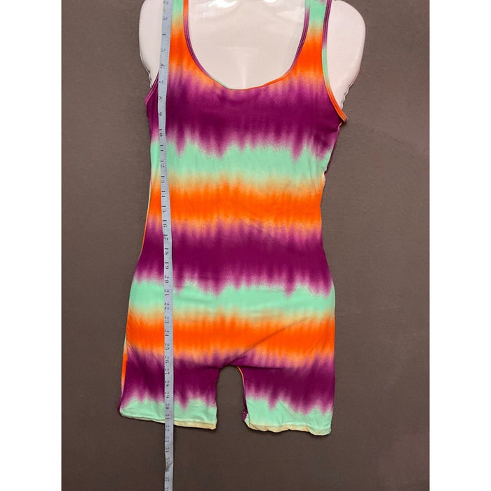 AQ-Sport Tie-Dye Sleeveless Romper Med Jumpsuit Boho Festival