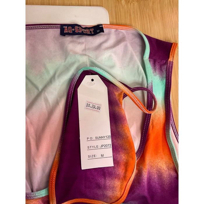 AQ-Sport Tie-Dye Sleeveless Romper Med Jumpsuit Boho Festival