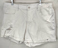 Arizona Womens Plus 21 / 4.5" Inseam White Stressed Cuffed Jean Midi Shorts