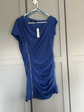 Ark & Co Asymmetric Zipper Party dress Size Large in Blue