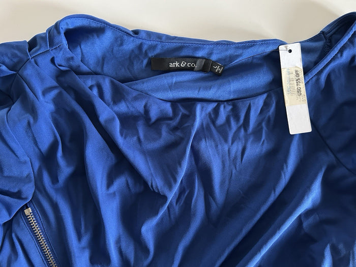 Ark & Co Asymmetric Zipper Party dress Size Large in Blue