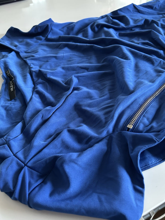 Ark & Co Asymmetric Zipper Party dress Size Large in Blue