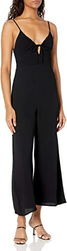 Astr the label Women's Sleeveless Scoop Neck Cicley Wide Leg Jumpsuit, Black