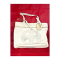 Coach Audrey Leigh Off White Signature Logo Handbag – Yellow Accent Women's Purse