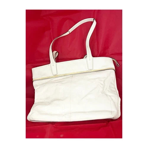 Coach Audrey Leigh Off White Signature Logo Handbag – Yellow Accent Women's Purse
