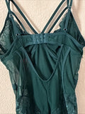 Avidlove Women's Green Lace See-Through One Piece Lingerie Bodysuit Size S NWT