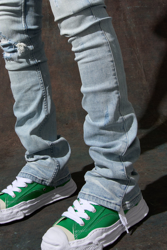 "AZUL" Stacked Jeans