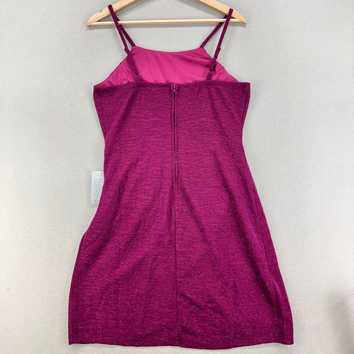 Bailey Blue Dress Womens L Pink Sparkly Fitted Stretch Party Formal